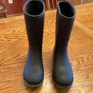 NOT FOR SALE Unbranded Mid-Calf Rubber Black Rain/Chore Unisex Boots, Kids Sz 6